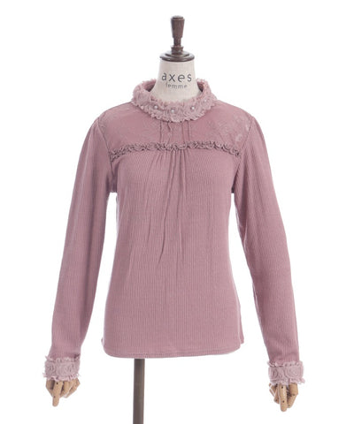 Tulle Rose Lace Panel Pullover