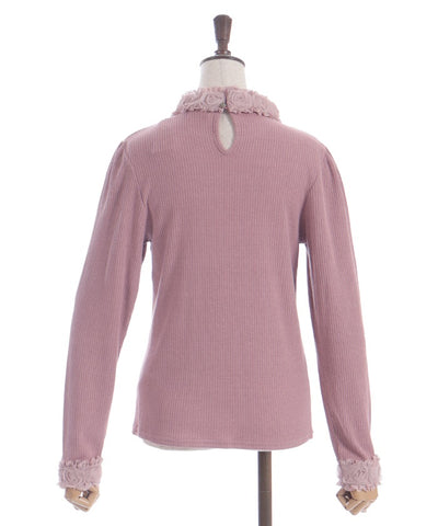 Tulle Rose Lace Panel Pullover