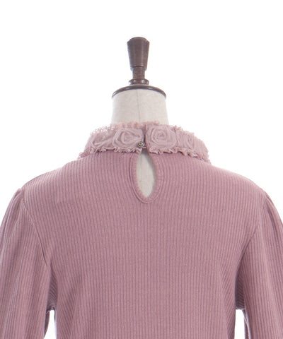 Tulle Rose Lace Panel Pullover
