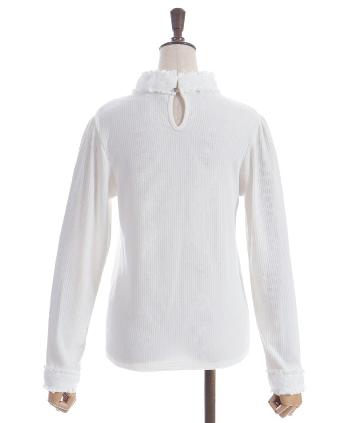 Tulle Rose Lace Panel Pullover