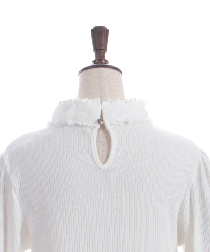 Tulle Rose Lace Panel Pullover