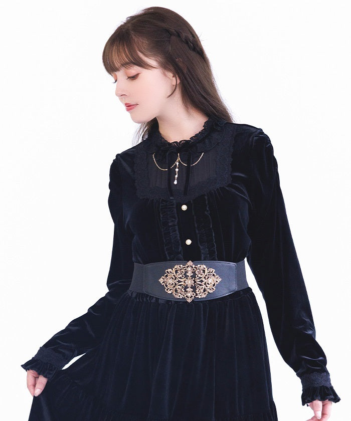 Blocking Velour Pullover