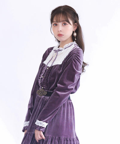 Blocking Velour Pullover