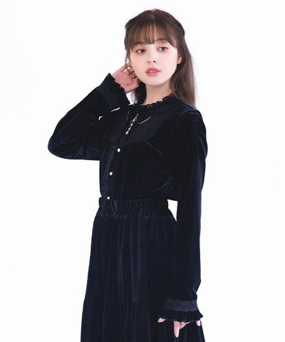 Blocking Velour Pullover