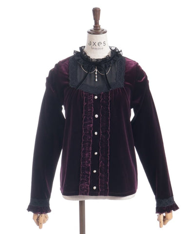 Blocking Velour Pullover