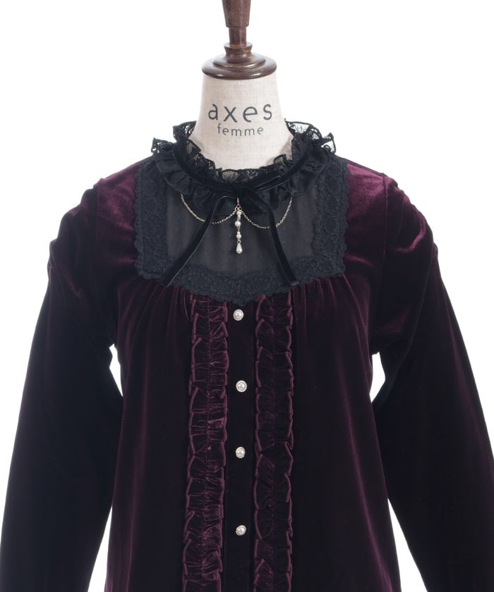 Blocking Velour Pullover