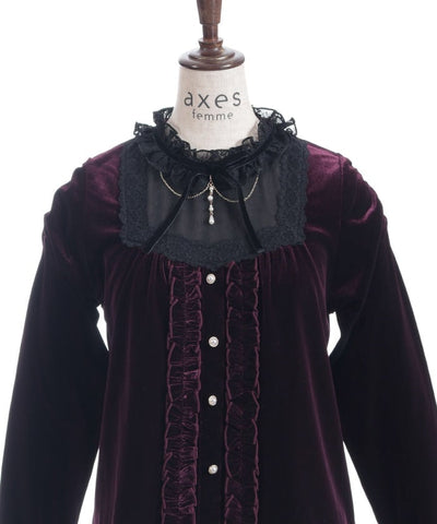 Blocking Velour Pullover