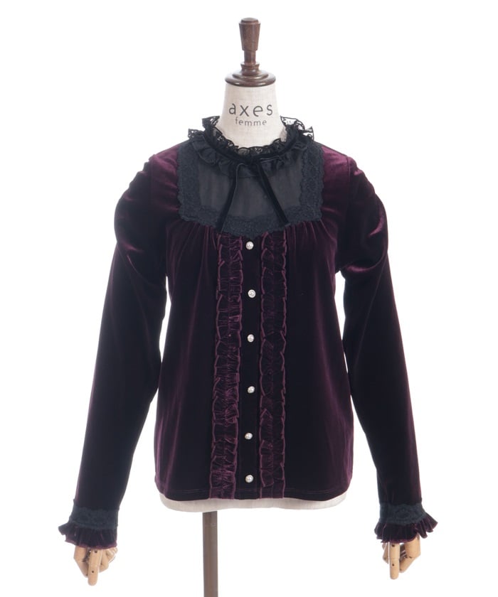 Blocking Velour Pullover