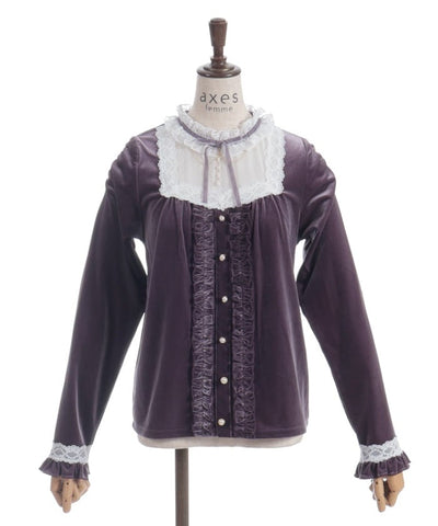 Blocking Velour Pullover