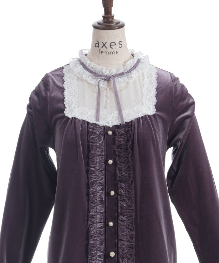 Blocking Velour Pullover