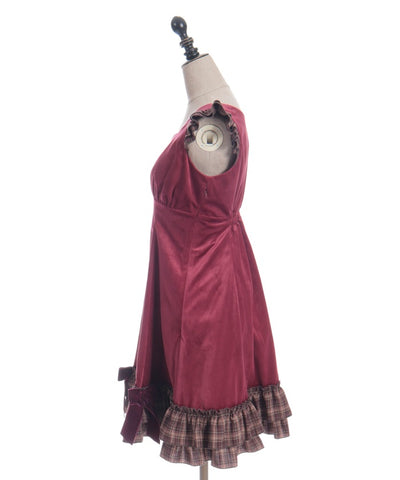 Velour & Check Frill Dress