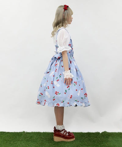 Cherry Bunny Pattern Jumper Skirt