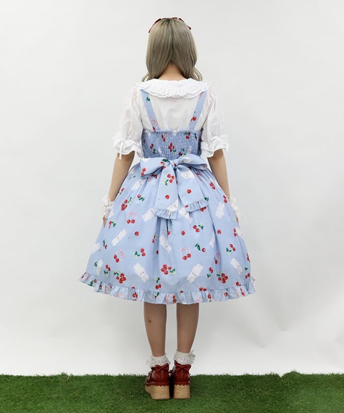 Cherry Bunny Pattern Jumper Skirt