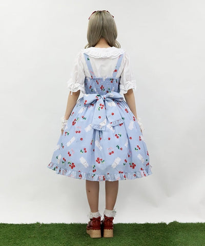 Cherry Bunny Pattern Jumper Skirt