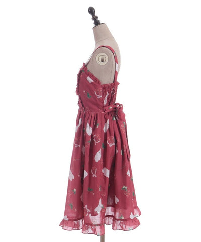 Cherry Bunny Pattern Jumper Skirt