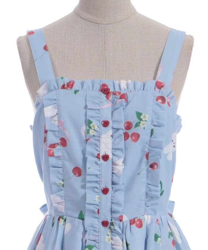 Cherry Bunny Pattern Jumper Skirt
