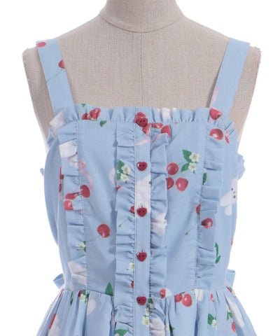 Cherry Bunny Pattern Jumper Skirt