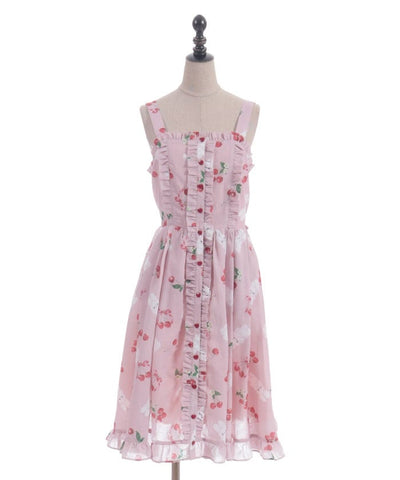 Cherry Bunny Pattern Jumper Skirt