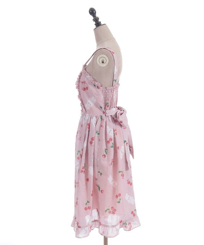 Cherry Bunny Pattern Jumper Skirt