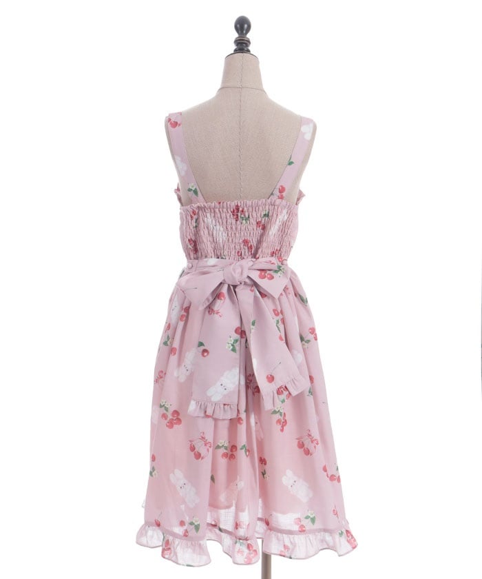 Cherry Bunny Pattern Jumper Skirt