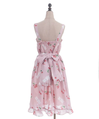 Cherry Bunny Pattern Jumper Skirt