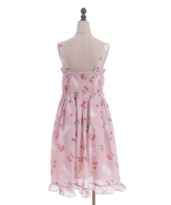 Cherry Bunny Pattern Jumper Skirt