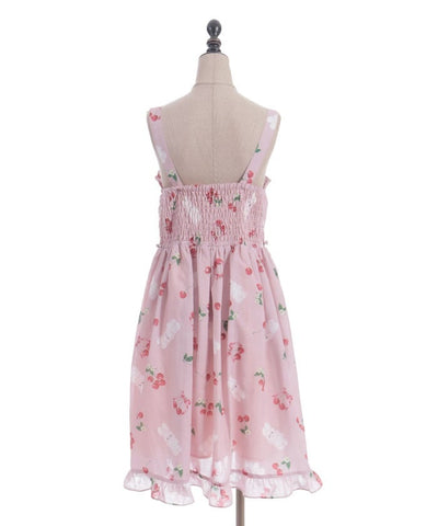 Cherry Bunny Pattern Jumper Skirt