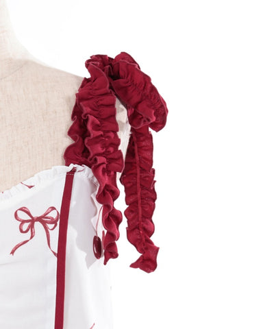 Cherry Pattern Frill Ribbon Dress