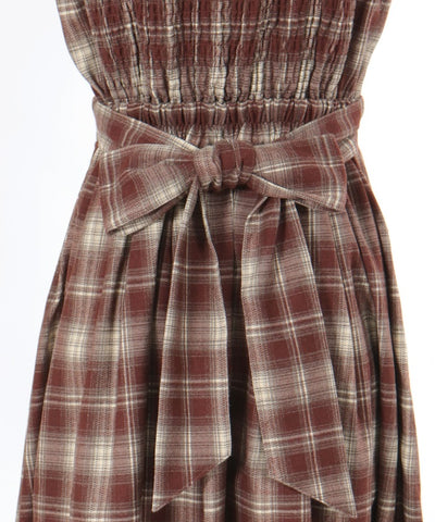 Embroidery Color Scheme Plaid Jumper Skirt