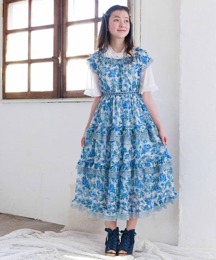 Blooming Rose Pattern Dress