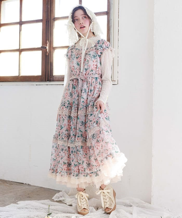 Blooming Rose Pattern Dress