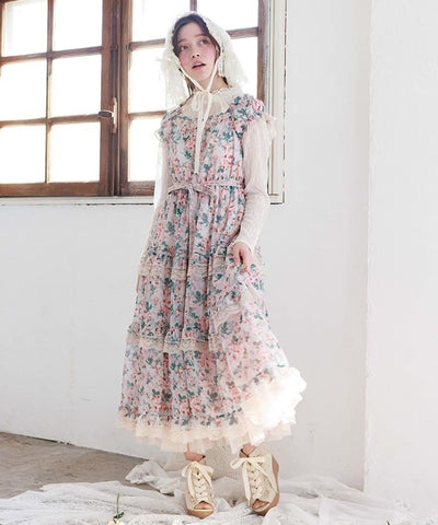 Blooming Rose Pattern Dress