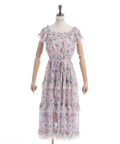 Blooming Rose Pattern Dress