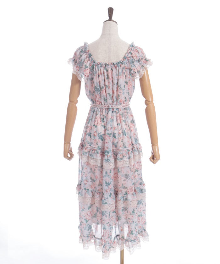 Blooming Rose Pattern Dress