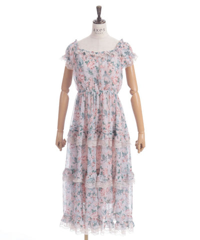 Blooming Rose Pattern Dress