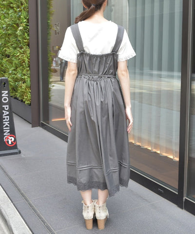 Row Buttons Tuck Jumper Skirt