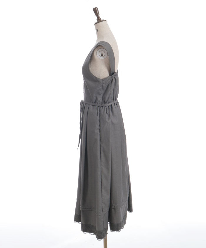 Row Buttons Tuck Jumper Skirt