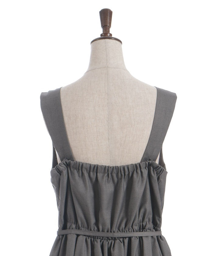 Row Buttons Tuck Jumper Skirt