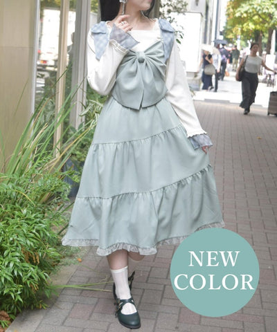 Big Ribbon Tiered Dress