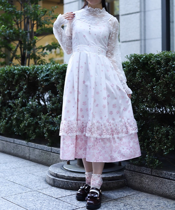 Sakura Lace & Sakura Pattern Camisole Dress – axes femme from JAPAN