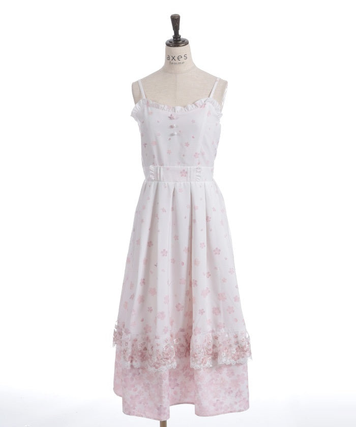Sakura Lace & Sakura Pattern Camisole Dress – axes femme from JAPAN