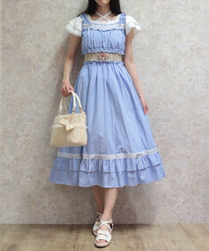 Merrowed Frill Striped Jumper Skirt – axes femme from JAPAN
