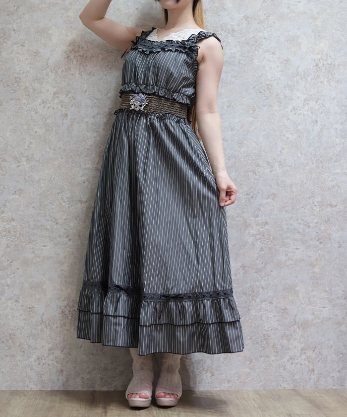 Merrowed Frill Striped Jumper Skirt – axes femme from JAPAN