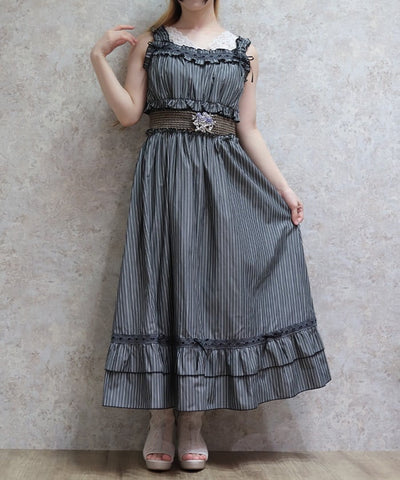 トリートユアセルフ classy line jumper skirt Merrowed Frill Striped Jumper Skirt – axes femme from JAPAN