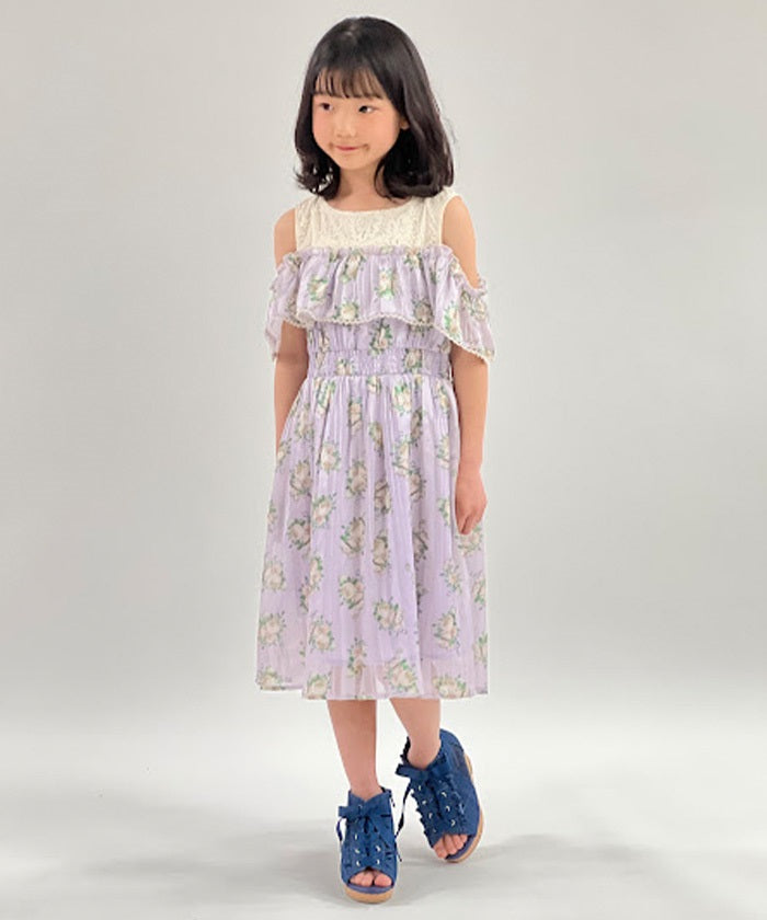 Millefeuille Rose Pattern Dress
