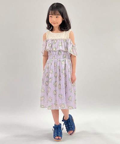 Millefeuille Rose Pattern Dress