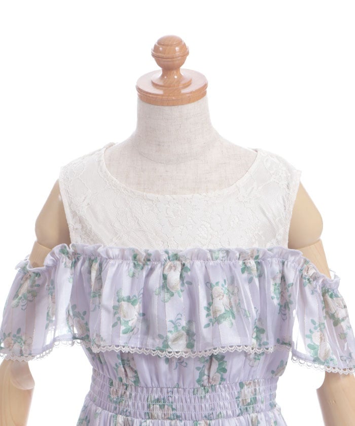 Millefeuille Rose Pattern Dress