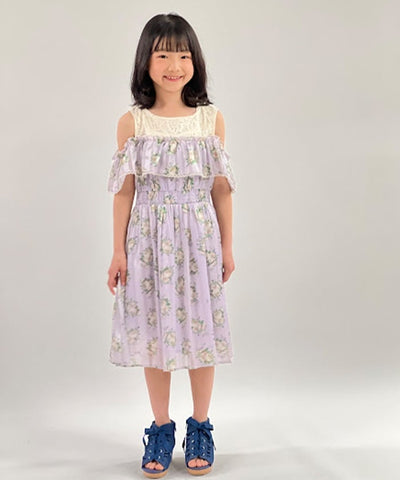 Millefeuille Rose Pattern Dress