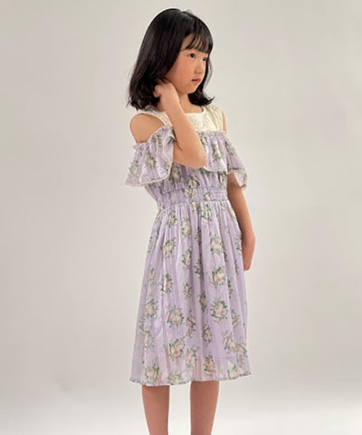 Millefeuille Rose Pattern Dress