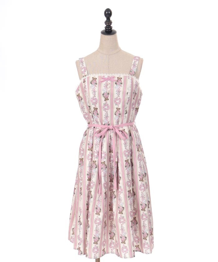 Rosy Bear Pattern Jumper Skirt (Made to Order) – axes femme from JAPAN